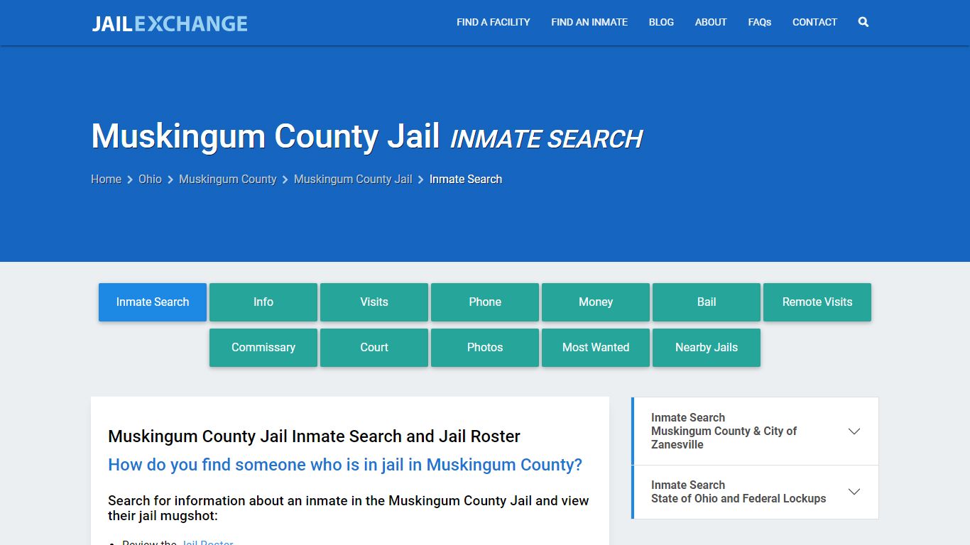Inmate Search: Roster & Mugshots - Muskingum County Jail, OH